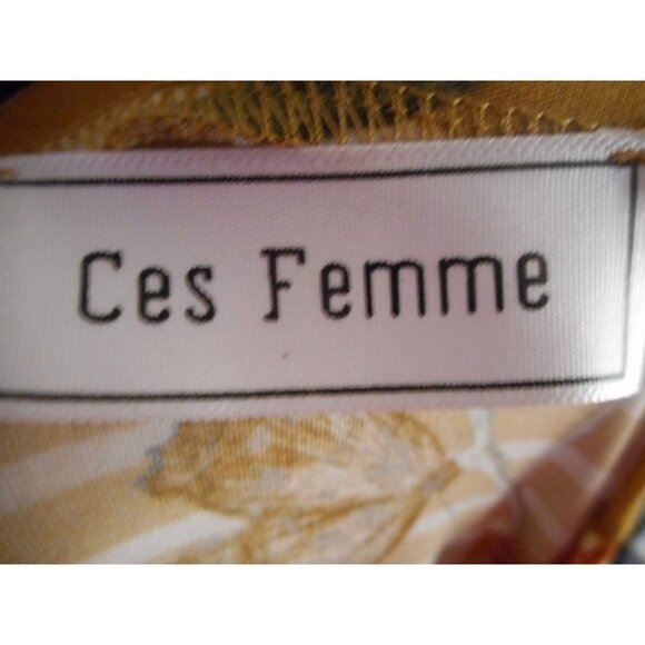 Sz L Multicolor Floral Butterfly Cold Shoulder dress or long tunic Tan cream - Picture 4 of 6